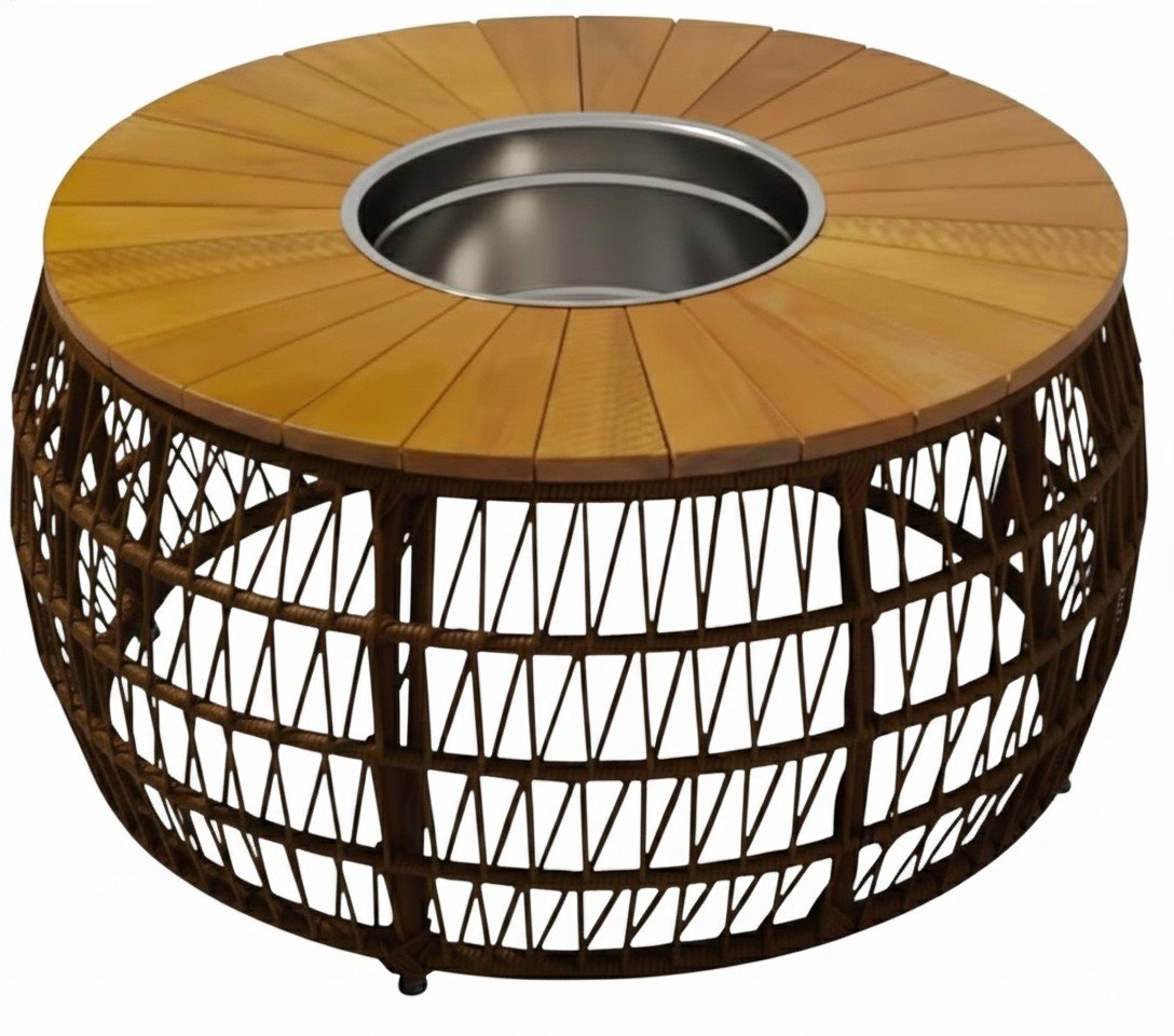 Mesa de centro barril vazado